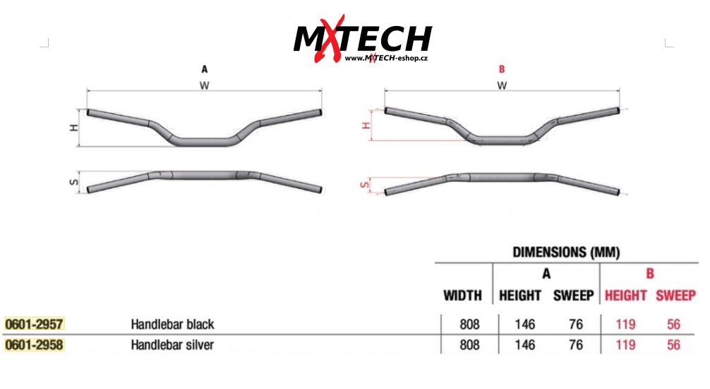 řidítka Neken www.mxtech-eshop.cz