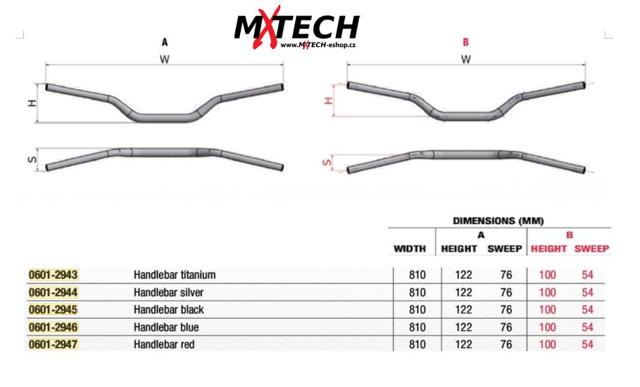 řidítka Neken www.mxtech-eshop.cz
