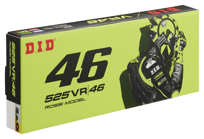 Motocyklový řetěz DID 520 X - kroužek VALENTINO ROSSI VR46 - článků 118