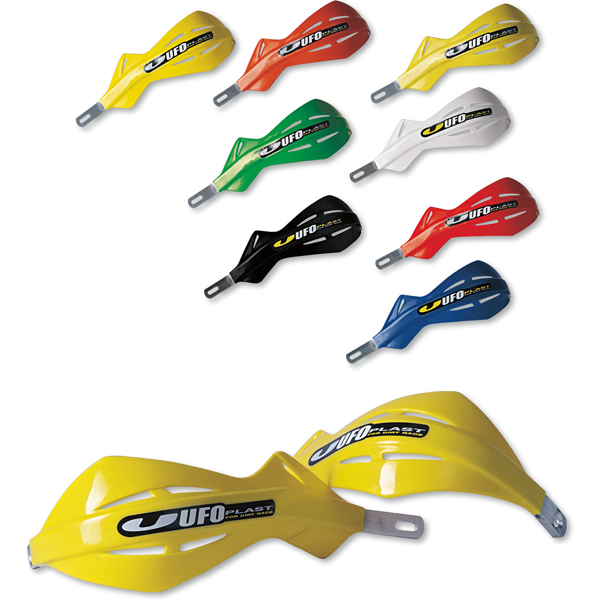 Kryty páček motocyklu s hliníkovou výztuhou UFO UNIVERSAL HANDGUARDS barva HONDA červená - pár