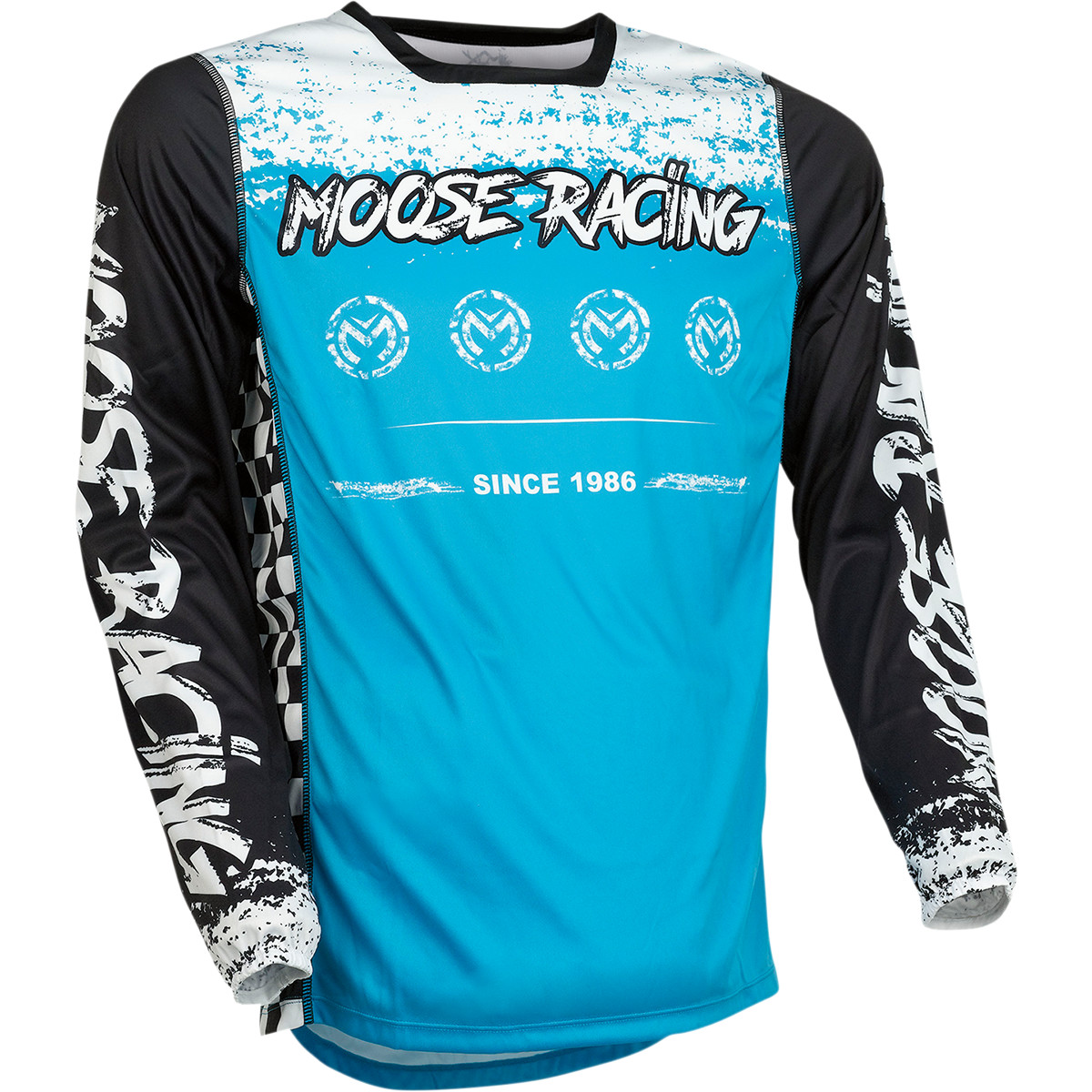 a Motokrosový komplet MOOSE RACING M1 MODRÁ/ČERNÁ vel. 34+L