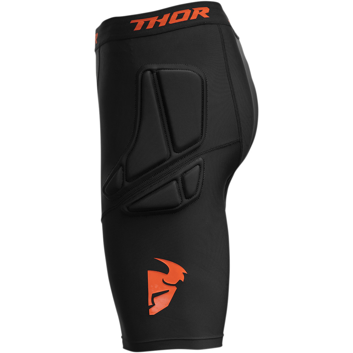 a Ochranné chráničové šortky s polstrováním THOR COMP XP SHORT KRÁTKÁ NOHAVICE, barva černá/oranžová vel. L