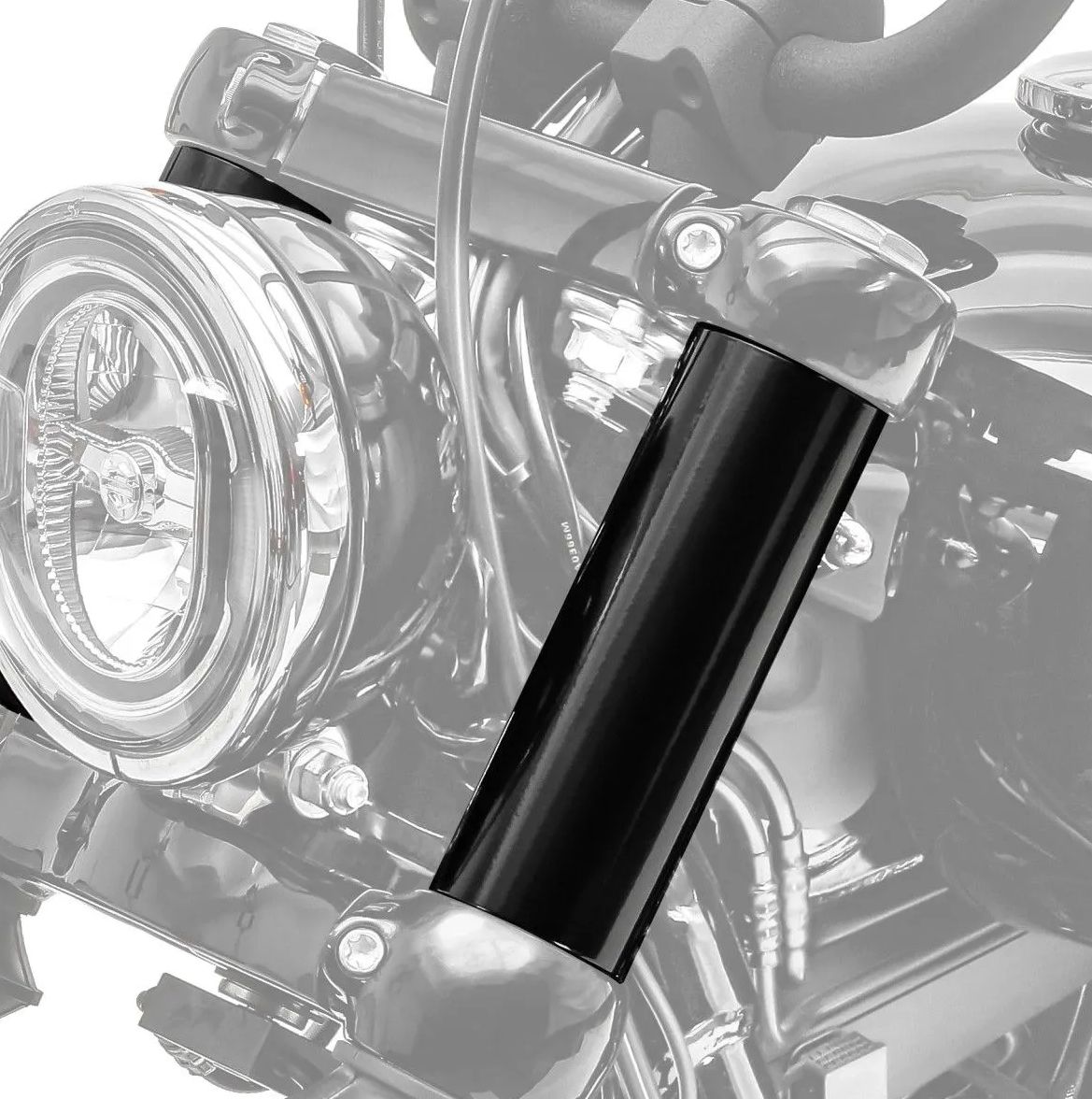 a Kryty tlumičů motocyklu RSD - RONALD SANDS DESIGN pro HARLEY DAVIDSON  2011-2020 1200C/ 1200CX, 883L, 21 Sportster S/ RH1250S) černé/pár 