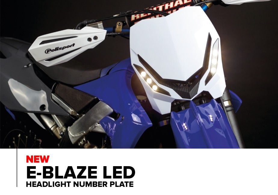 Univerzální přední LED maska motocyklu POLISPORT E-BLAZE LED HEADLIGHT modrá