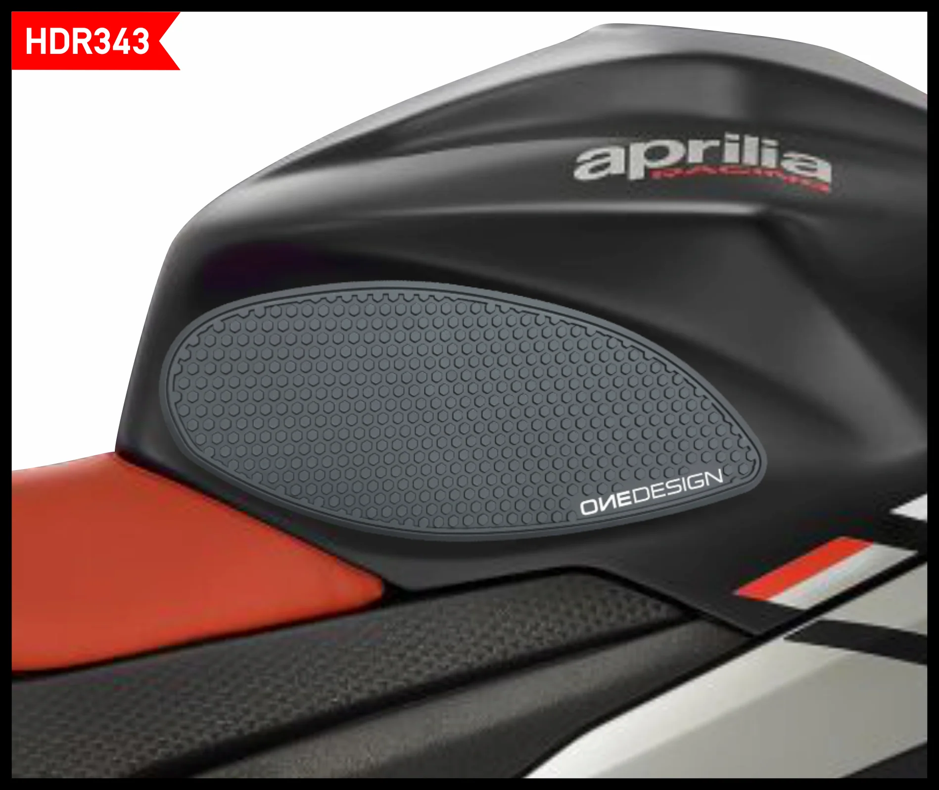 Samolepka - tank pad - tank grips ONEDESIGN HDR SIDE TANK GRIPS pro APRILIA TUONO 660 rok 2021-2023 - barva černá