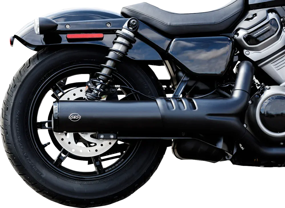 Homologovaná koncovka výfuku S&S CYCLE Grand National Slip-On Exhaust pro HARLEY DAVIDSON RH 975 ABS rok 2022-2024, barva černá  