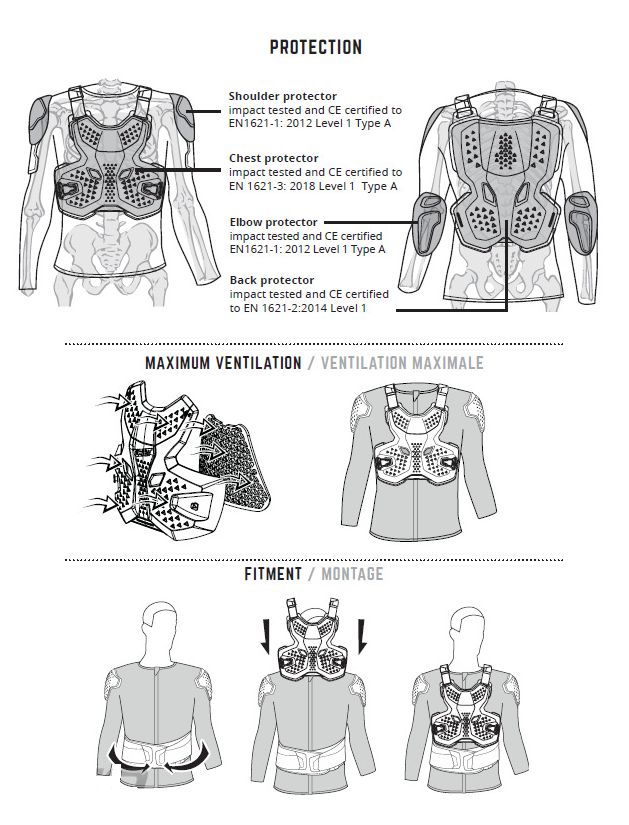 a Chránič těla / chráničová košile LEATT 3.5 BODY PROTECTOR GRAPHENE černá vel. L