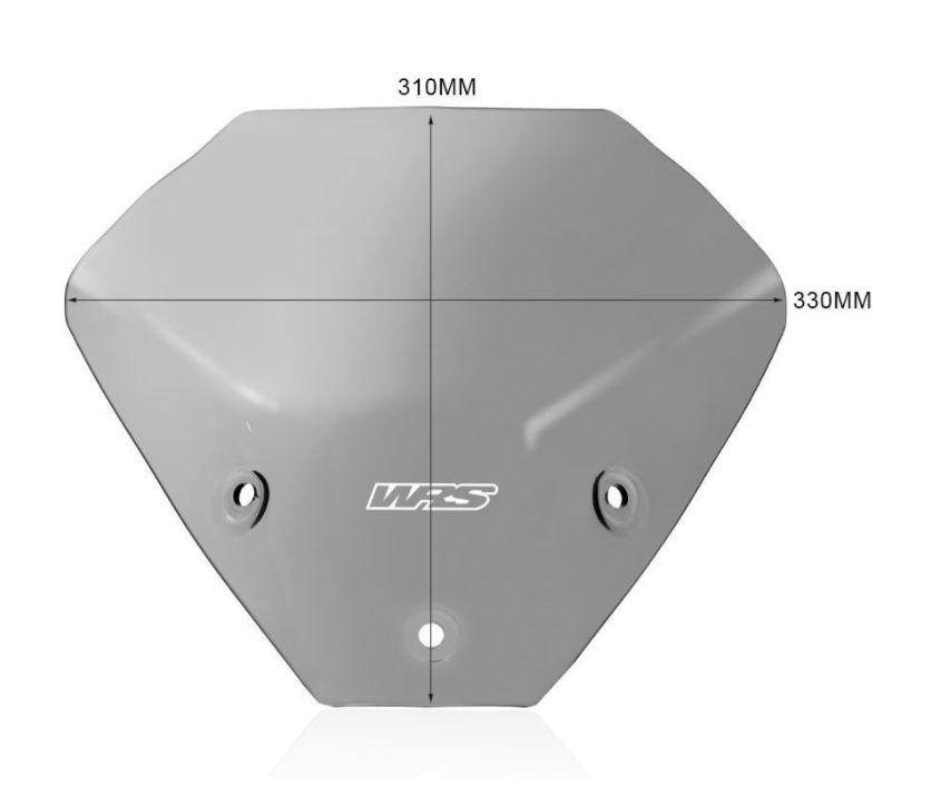Plexi motocyklu WRS TOURING pro BMW S 1000 R rok 2022-2023, výška 31 cm, šíře 33 cm, barva tmavě kouřová
