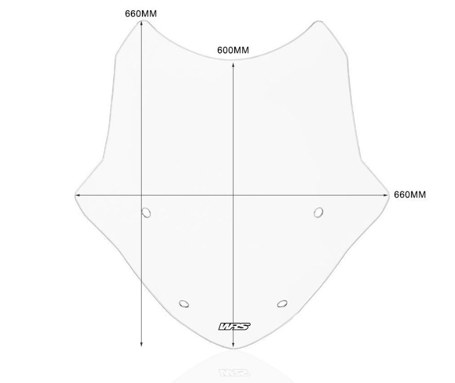 Plexi motocyklu WRS STANDARD pro BMW RT 1250 R ABS rok 2021-2023, výška 60 cm až 66 cm, šířka 66 cm, barva kouřová