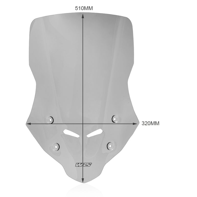 Plexi motocyklu WRS CAPONORD pro HONDA CB 750 ABS rok 2023, výška 51 cm, šíře 32 cm, barva tmavě kouřová