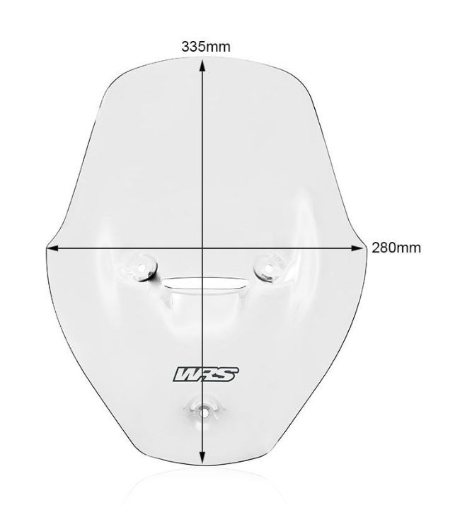 Plexi motocyklu WRS TOURING pro DUCATI DIAVEL V4 1200 ABS rok 2023, výška plexi 33,5 cm, šíře plexi 28 cm, barva tmavě kouřové 