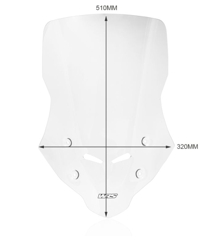 Plexi motocyklu WRS verze CAPONORD pro HONDA HORNET 750 ABS rok 2023-2024 barva kouřová, výška plexi 51 cm