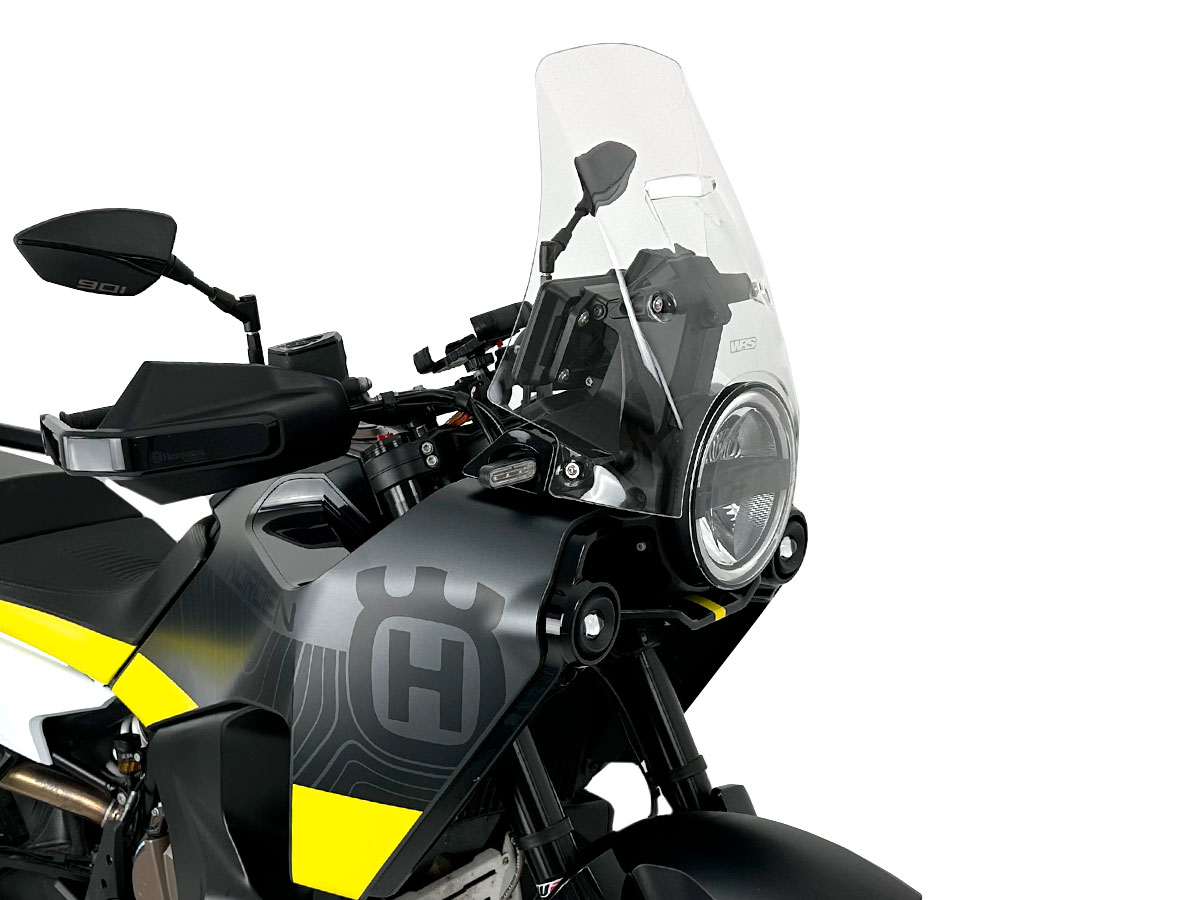 Plexi motocyklu WRS verze TOURING pro HUSQVARNA NORDEN 901 EXPEDITION rok 2023 barva čirá, výška plexi 33,5 cm 
