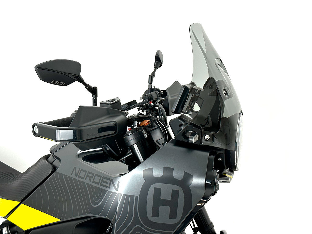Plexi motocyklu WRS verze TOURING pro HUSQVARNA NORDEN 901 EXPEDITION rok 2023 barva kouřová, výška plexi 33,5 cm 