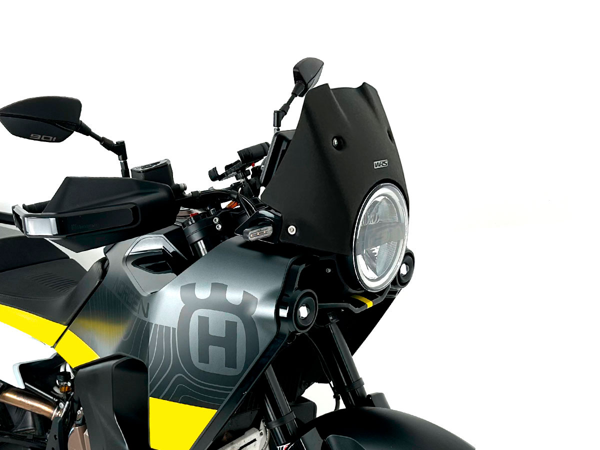 Plexi motocyklu WRS verze ENDURO pro HUSQVARNA NORDEN 901 EXPEDITION rok 2023 barva černá, výška plexi 18,5 cm 