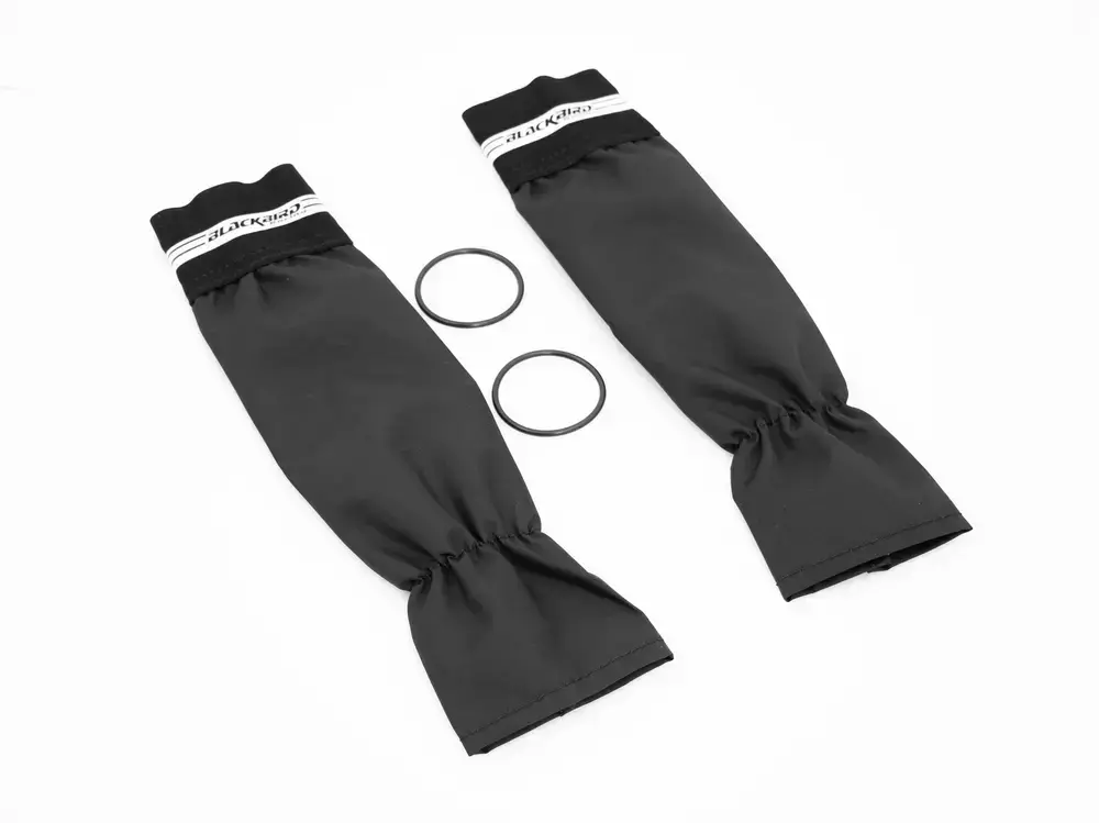 Textilní chrániče na vidlice / chrániče vidlic BLACKBIRD RACING FORK SEAL PROTECTOR - DLOUHÁ VERZE, pro vidlice o průměru 45 až 50 mm, barva červená , pár