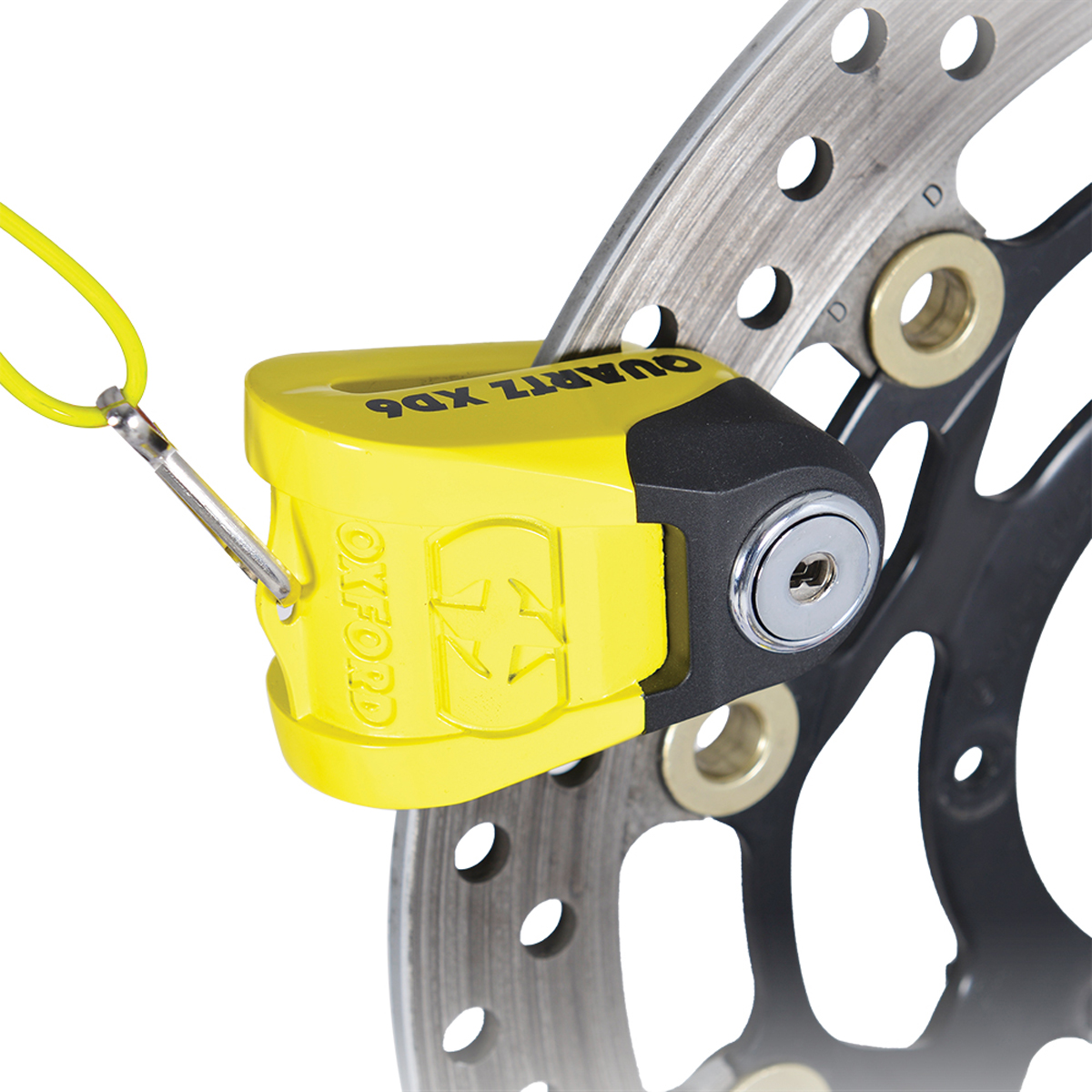 Zámek na kotouč motocyklu OXFORD SCOOT XD5 LK205 ČERNÁ/ŽLUTÁ FLUO, PRŮMĚR ČEPU 5,5 mm