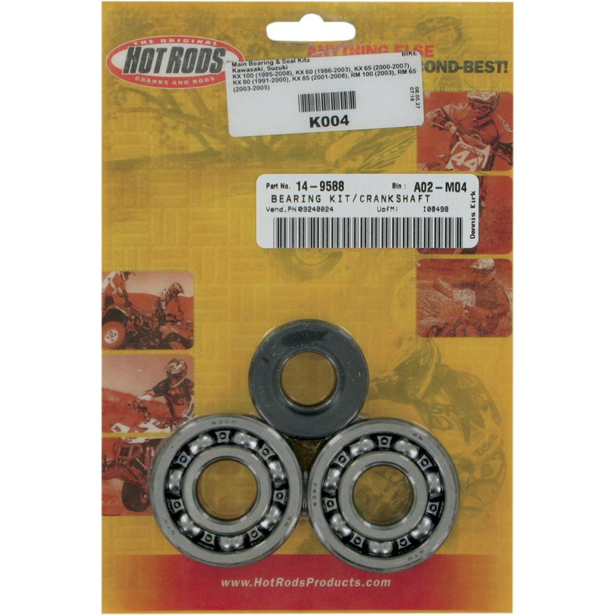 Sada ložisek a gufer HOT RODS KAWASAKI KX250 1987-2001