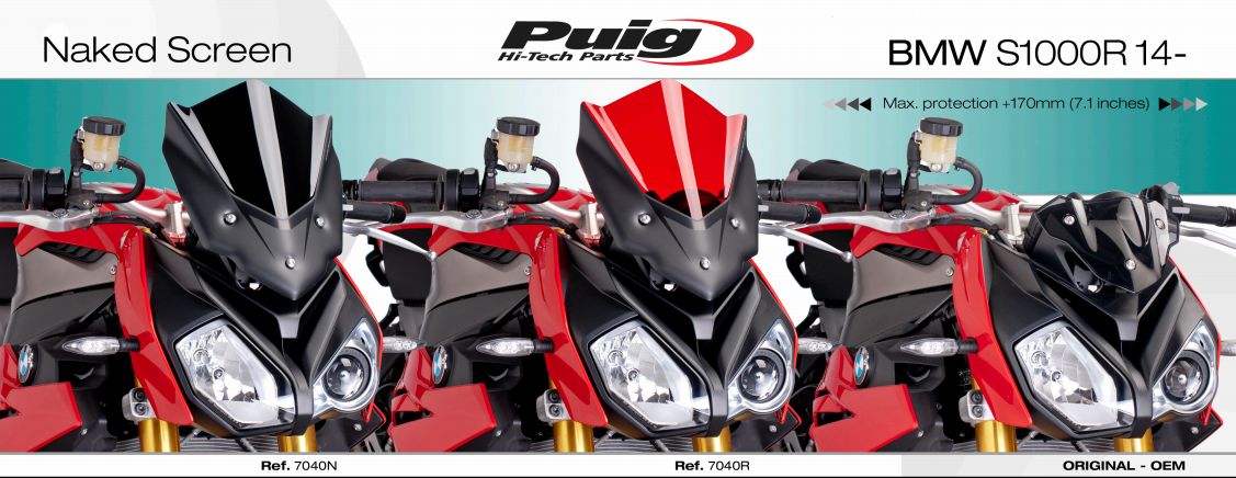 Plexi PUIG SPORT BMW S 1000 R 2014-2017 ČERNÉ