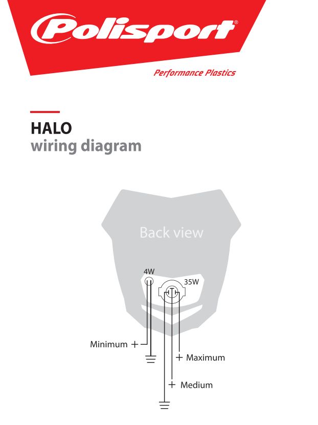 Univerzální přední maska se světlem POLISPORT HALO HEADLIGHTS ORANGE