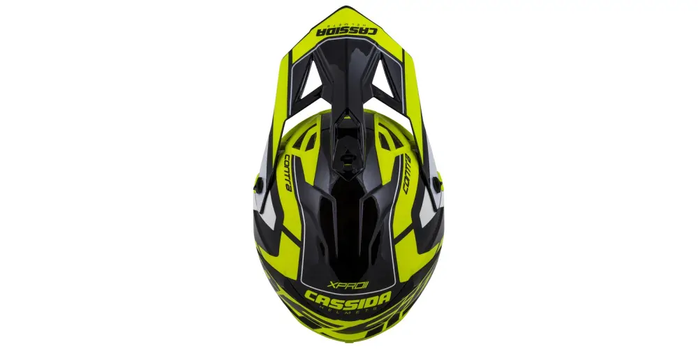 a Motokrosová přilba CASSIDA CROSS PRO 2 CONTRA ŽLUTÁ FLUO/ČERNÁ/ŠEDÁ/BÍLÁ lesklá vel. S
