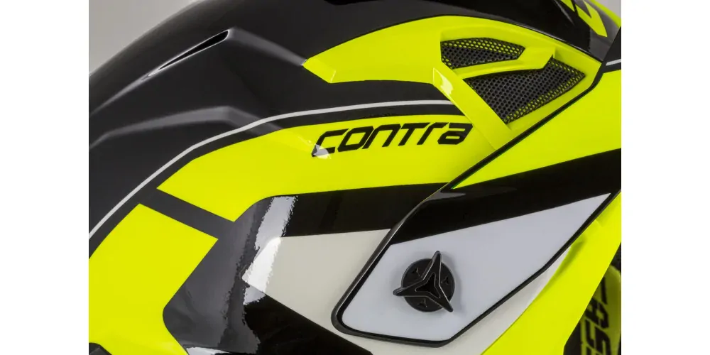 a Motokrosová přilba CASSIDA CROSS PRO 2 CONTRA ŽLUTÁ FLUO/ČERNÁ/ŠEDÁ/BÍLÁ lesklá vel. S