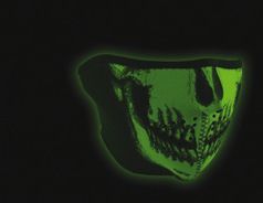 Ochranná neoprenová maska na obličej ZANHEADGEAR Skull face, glow in the dark