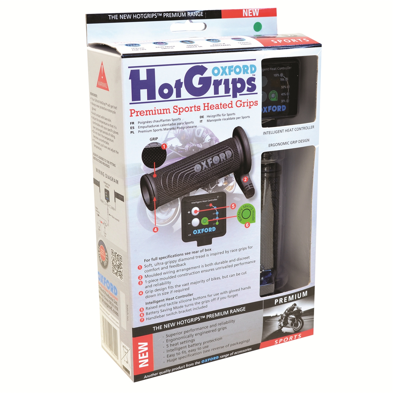 Vyhřívané rukojeti - gripy OXFORD OF692 Hotgrips Premium Sports pro řidítka 22 mm