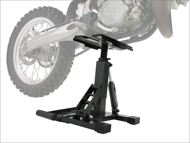 Výškově nastavitelný stojan pro motokrosové motorky / motokrosový stojan s tlumičem DRC HC2 LIFT STAND černý nosnost 150 kg
