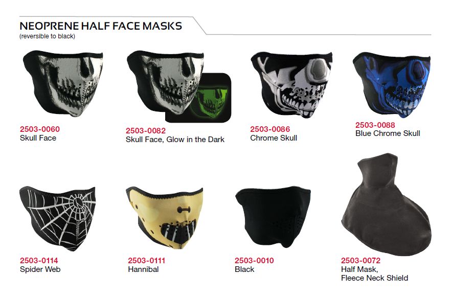 Ochranná neoprenová maska na obličej ZANHEADGEAR Skull face, glow in the dark