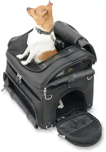 Textilní brašna na motocykl pro zvířata SADDLEMEN PET VOYAGER PC3200C barva černá, pro domácí mazlíčky do 9 kg
