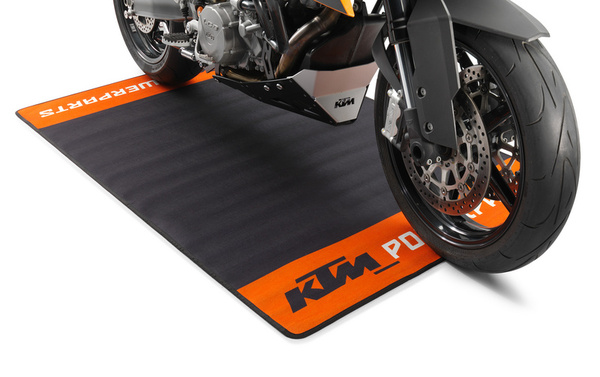 Koberec - rohožka pod motocykl KTM PIT MAT rozměr 160 cm x 100 černá/oranžová