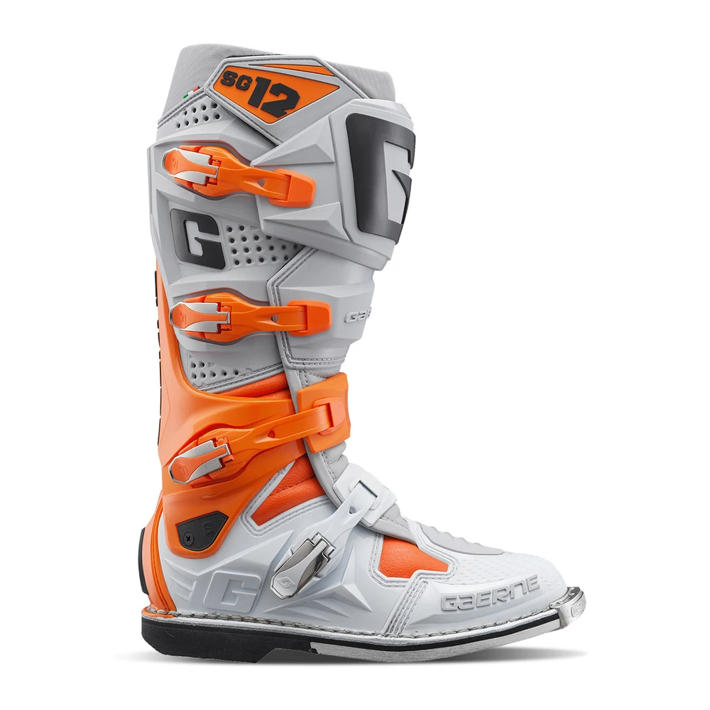 a Motokrosové boty Gaerne SG 12 oranžová/šedá/bílá velikost 43