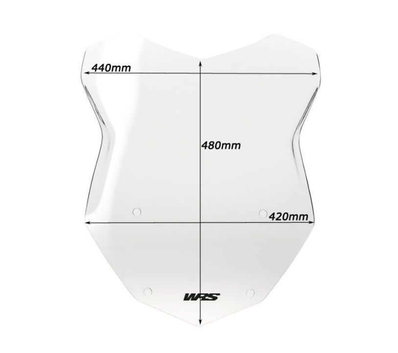 Plexi motocyklu WRS pro BMW R 1200 GS / ADVENTURE 2013-2019 viz popis, barva čirá, výška 48 cm (18-7/8")