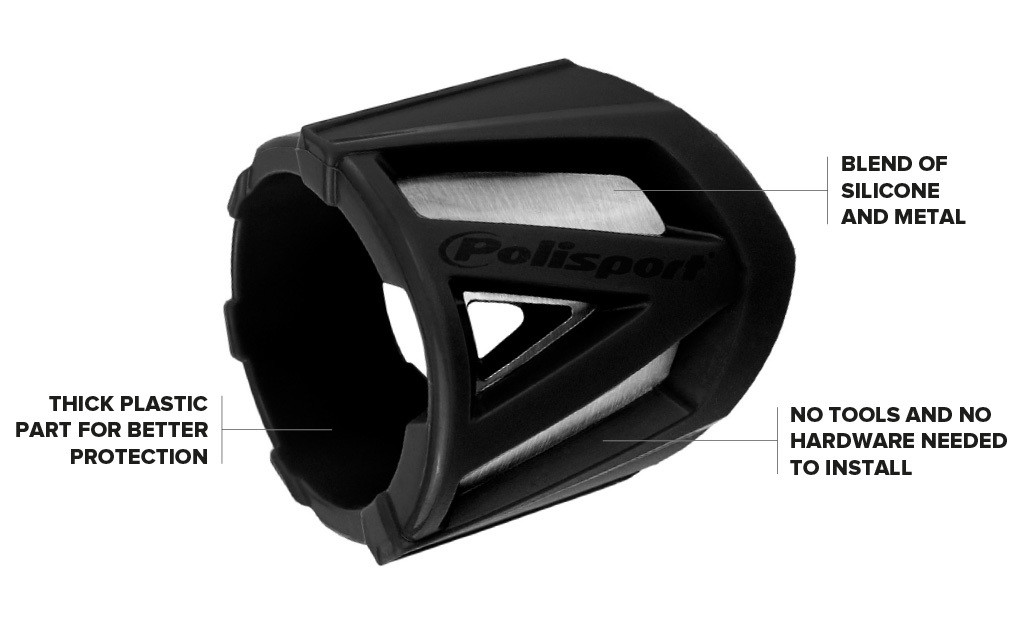 Univerzální silikonový chránič výfuku POLISPORT malá verze 200/330 mm barva černá
