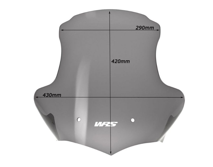 Plexi motocyklu WRS pro BMW K 1300 R 2009-2012 viz popis, barva kouřová , výška 42 cm (16-1 / 2 ")