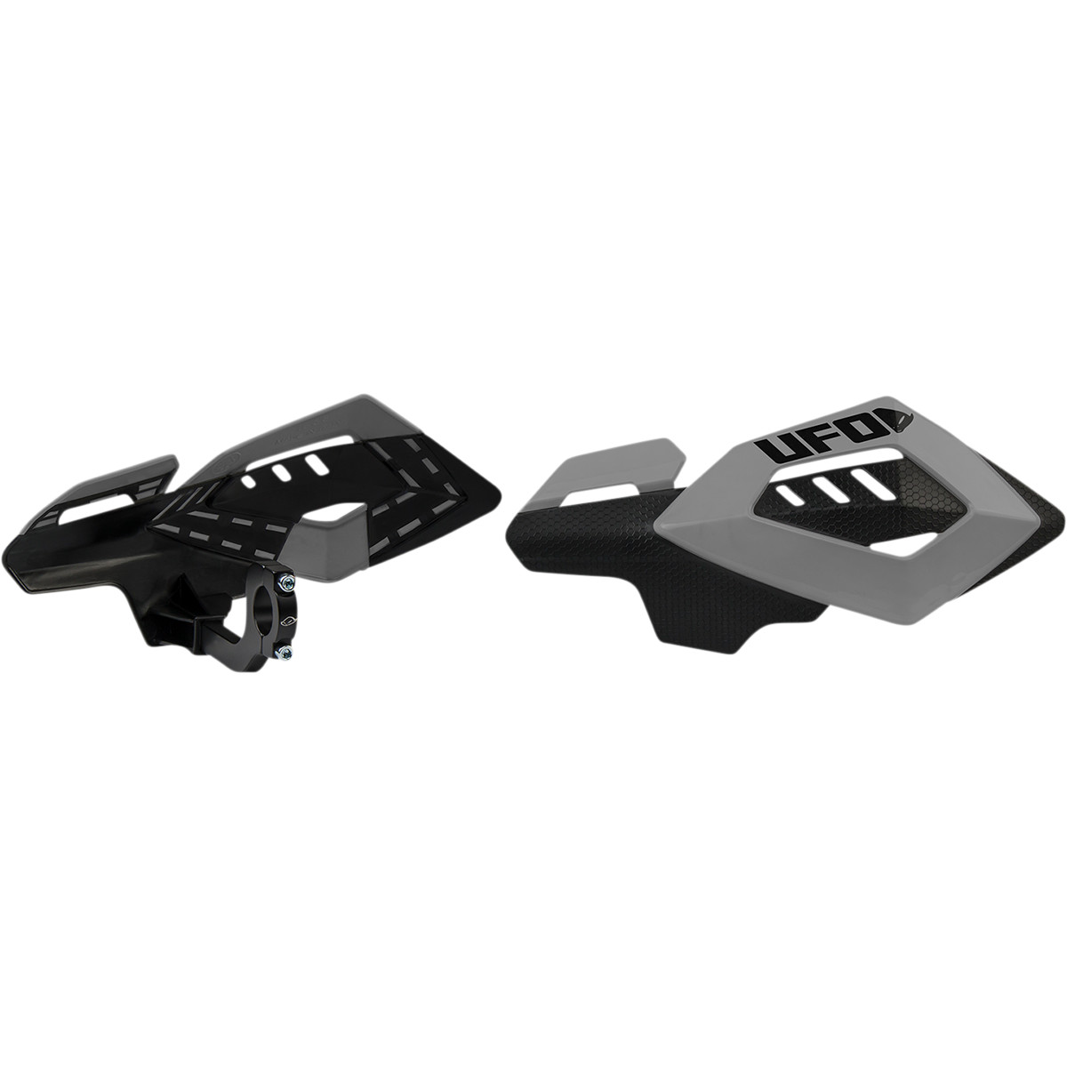 Kryty páček motocyklu UFO ARCHES HANDGUARDS barva šedé - pár