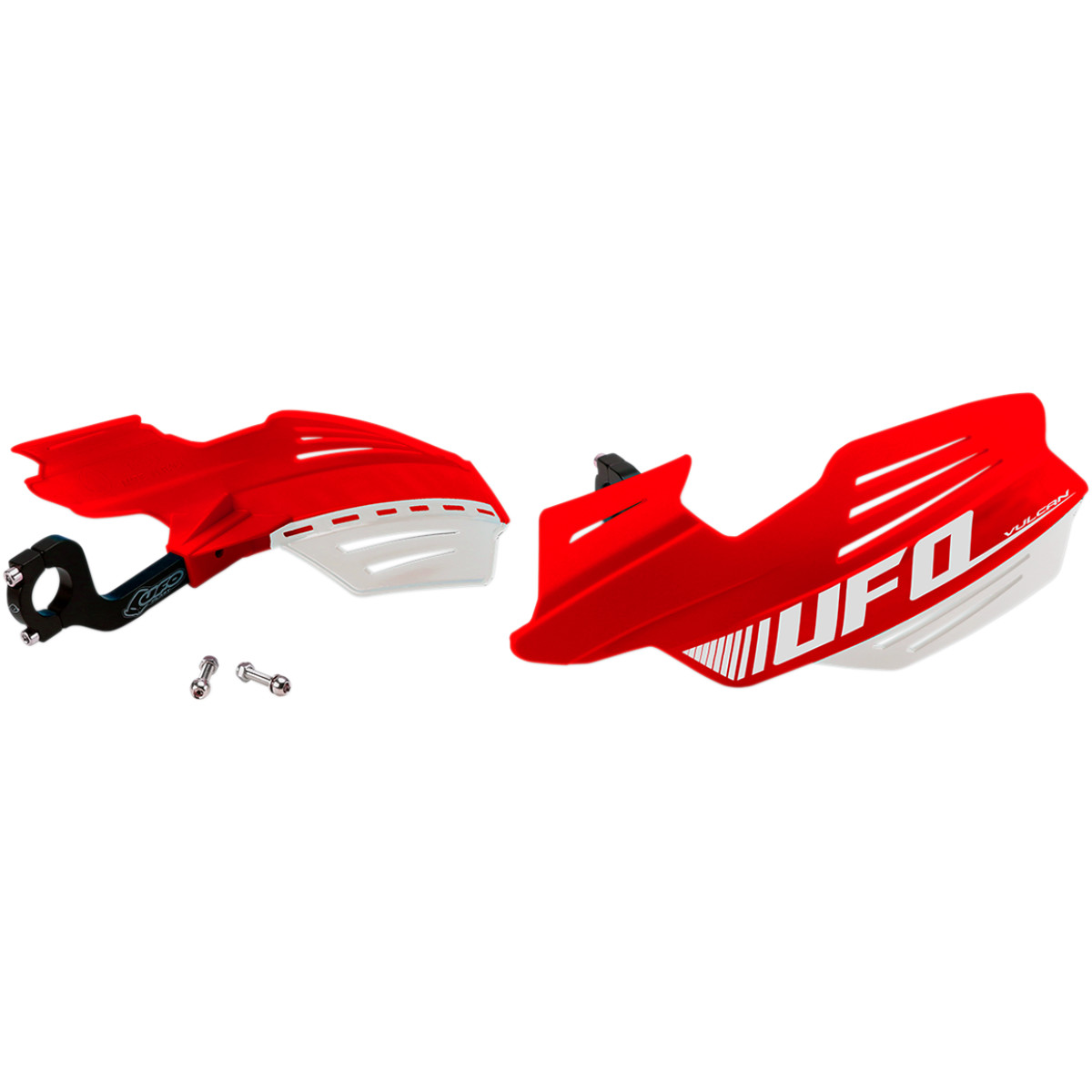 Kryty páček motocyklu UFO VULCAN HANDGUARDS barva červená - pár