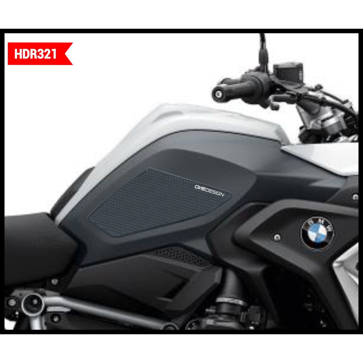 A Samolepka - tank pad - tank grips ONEDESIGN pro BMW R 1250 GS 2019-2021 barva černá