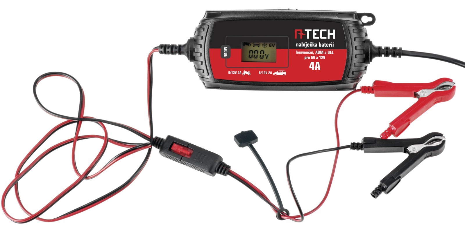 A Plně automatická NABÍJEČKA A-TECH 6/12 V, 120 AH, 4 A