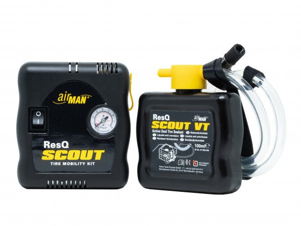 a Automatická opravná sada pneu včetně kompresoruAIRMAN ResQ Scout VT pro pneu 10-21" 