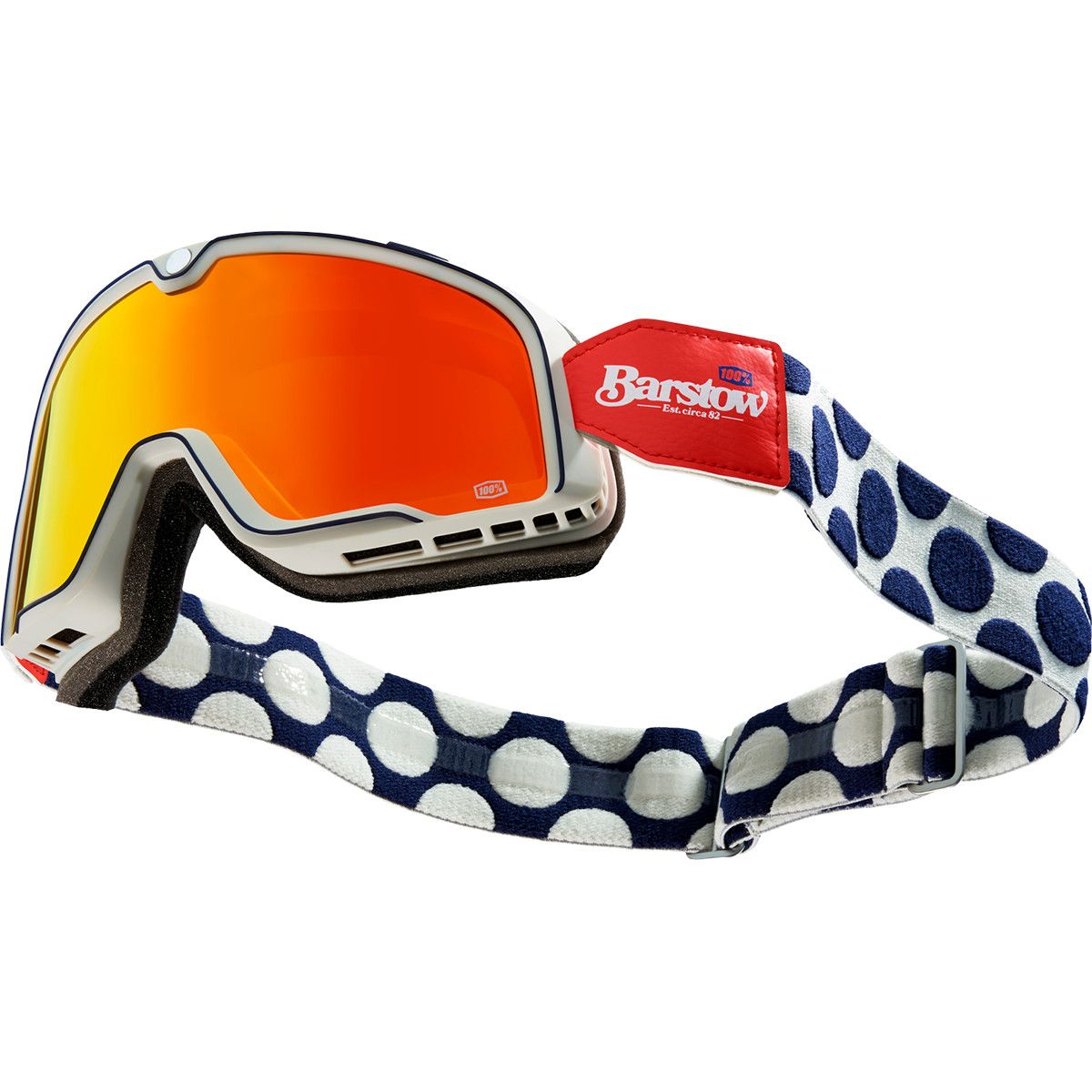 Veteránské motokrosové brýle 100% BARSTOW HAYWORTH červené zrcadlové plexi 50000-00004