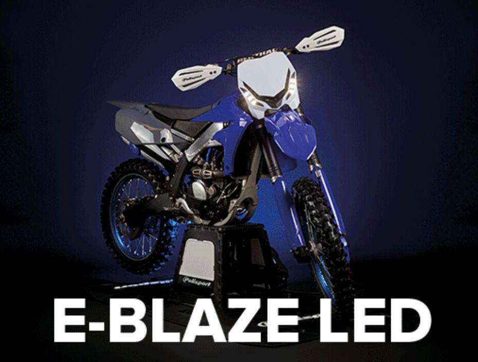Univerzální přední LED maska motocyklu POLISPORT E-BLAZE LED HEADLIGHT oranžová  