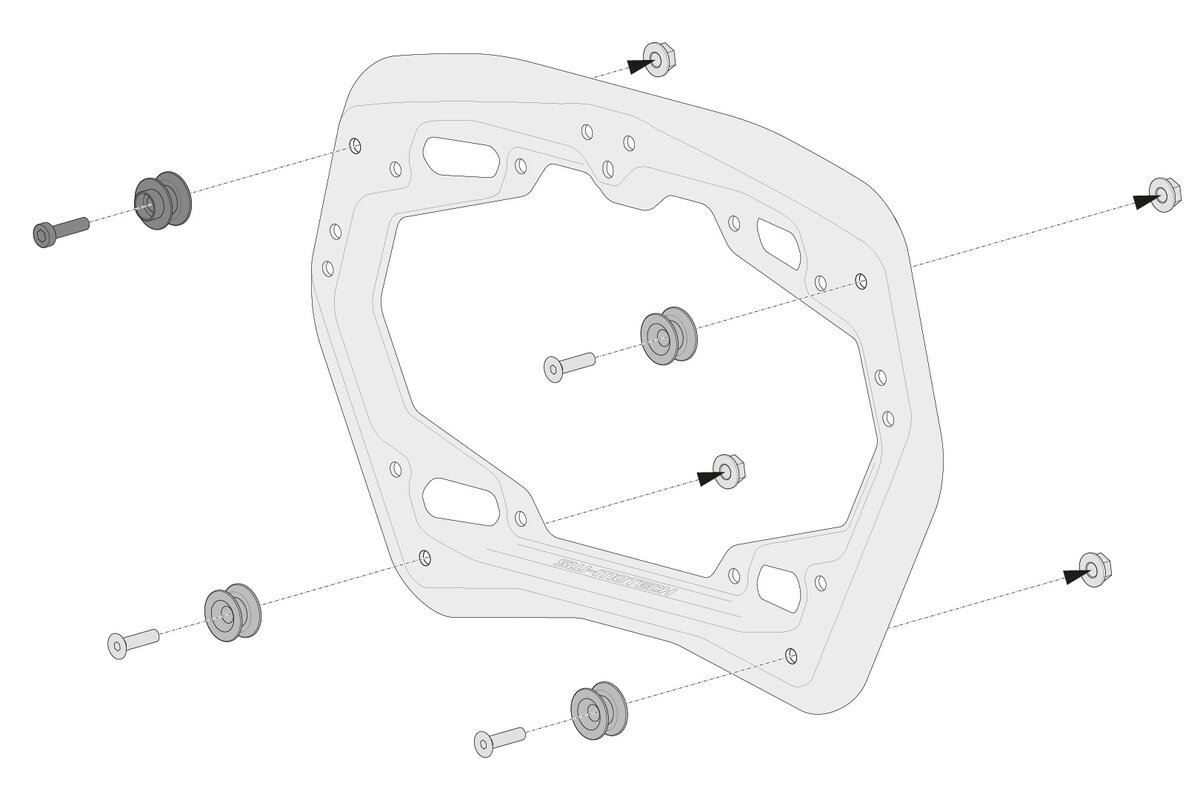 Sada adeptérů /adaptérový kit pro boční nosiče SW-MOTECH ADAPTER KITS pro AERO ABS SIDE CASES