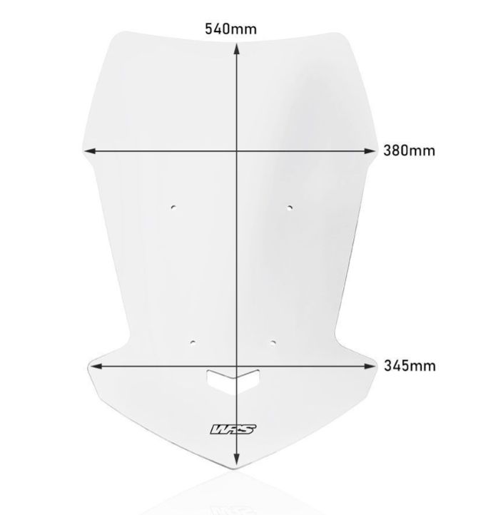 Plexi motocyklu WRS pro YAMAHA TRACER 7 / GT 2021-2022 , verze touring, barva čirá-transparentní, výška 54 cm