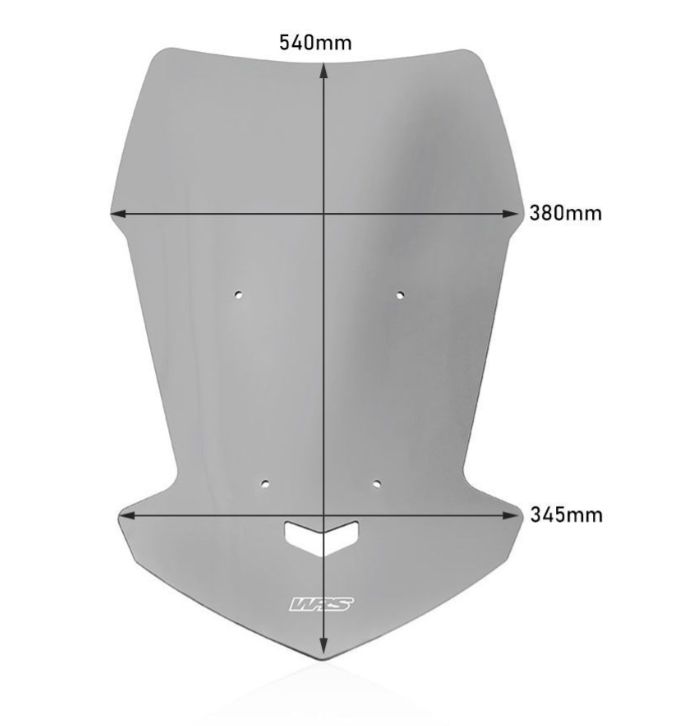 Plexi motocyklu WRS pro YAMAHA TRACER 7 / GT 2021-2023 , verze touring, barva kouřové, výška 54 cm