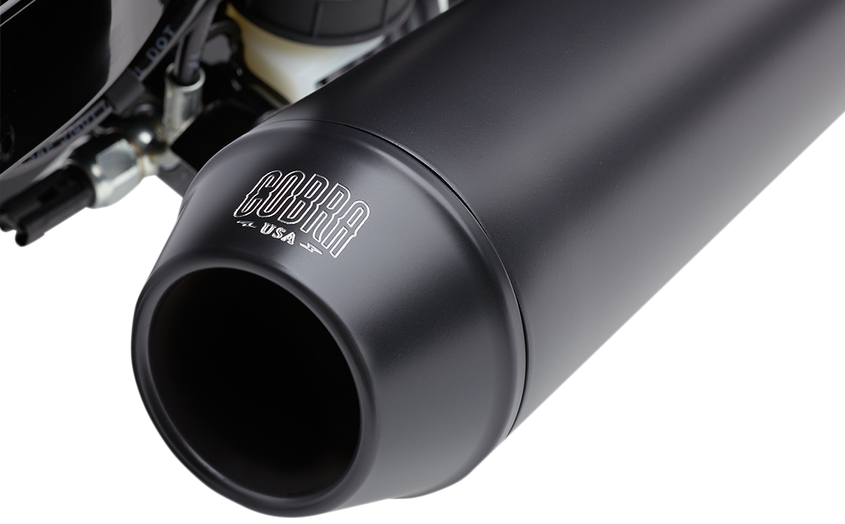 Kompletní výfuk COBRA EL DIABLO 2-INTO-1 EXHAUST pro HARLEY DAVIDSON DYNA rok 2012-2017 barva černá