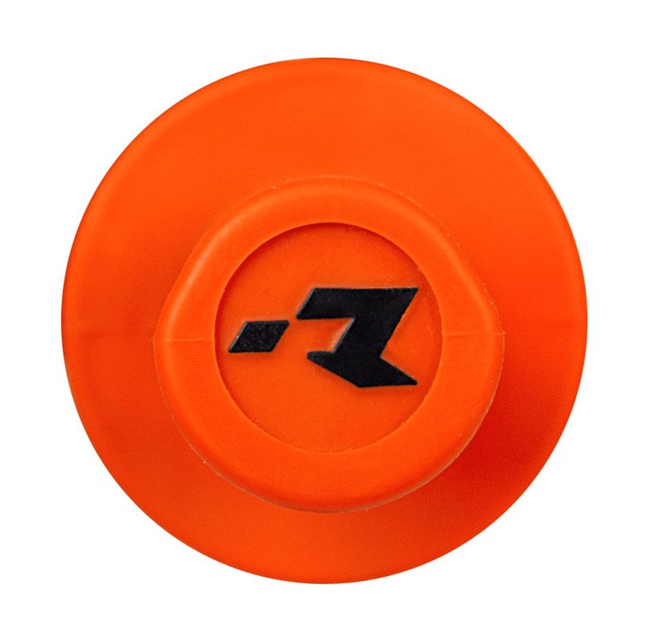 Motocyklové MX gripy RTECH R20 WAWE HALF WAFFLE s lock-on systémem, neon oranžové, pár