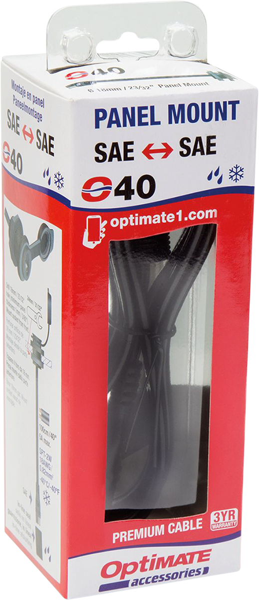 SAE zásuvka pro montáž na tenký panel TECMATE OPTIMATE SAE SOCKT M18 PANEL MOUNT typ O40