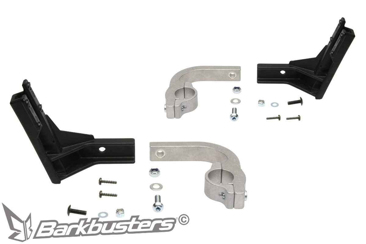 Univerzální jednobodová montážní sada ke krytům páček BARKBUSTERS HARDWARE KIT CLAMP pro rovná 25,4mm (1″) řídítka, pár  